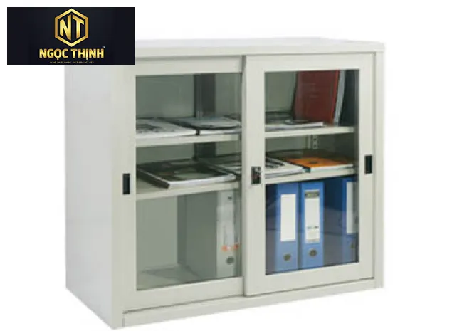 Tủ sắt sơn tĩnh điện 2 cánh kính TS88CK Tủ sắt sơn tĩnh điện 2 cánh kính TS88CK